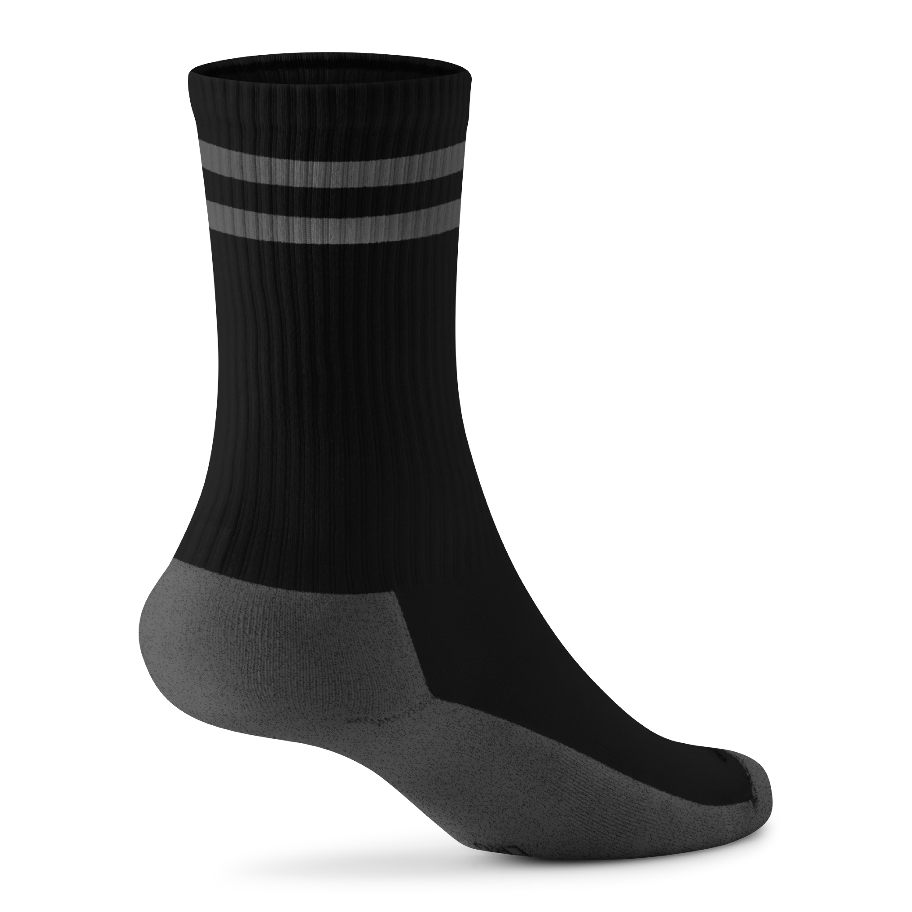 Anytime Crew Sock - Natural Black/Dark Grey Stripe – Everyday