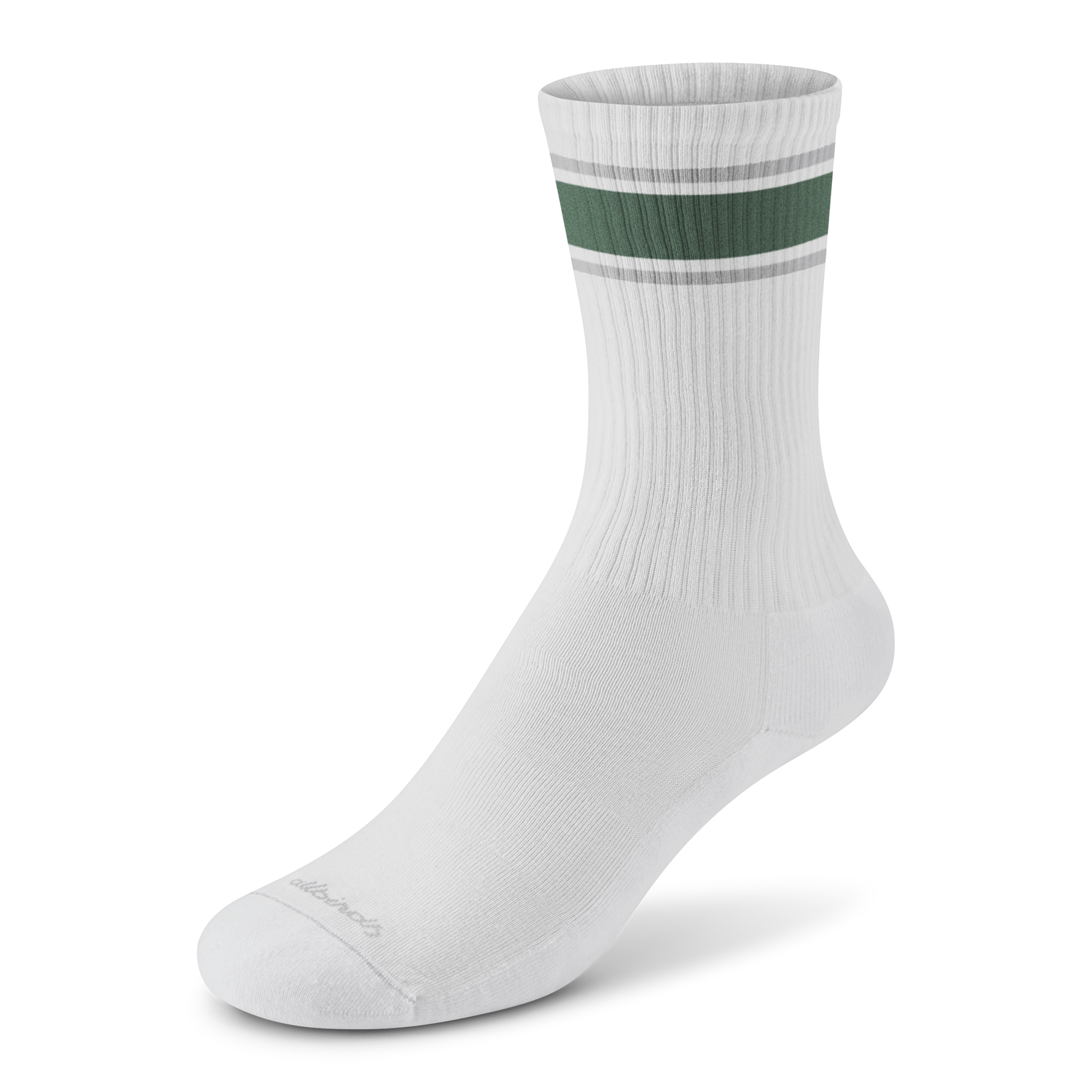 Anytime Crew Sock - Blizzard, Verdant Green (Light Grey Sole) – Everyday